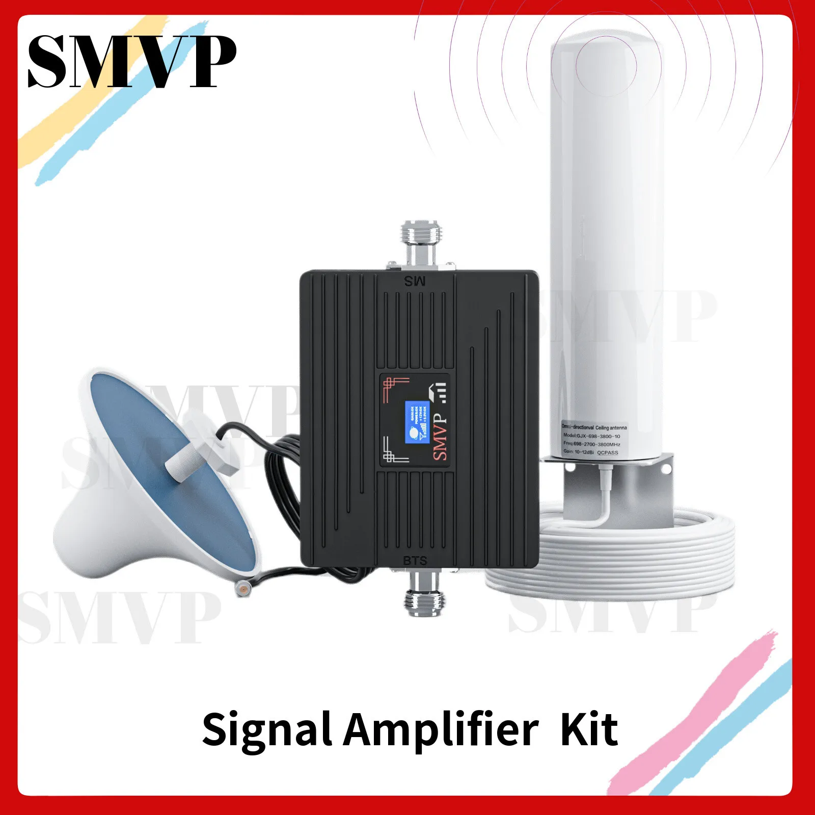 SMVP  Enhancer 900 1800 2100 2600 Mobile Phone Network Repeater Cdma 850 4g 360°omni Network Amplifier Kit 3G4G 2100 phone