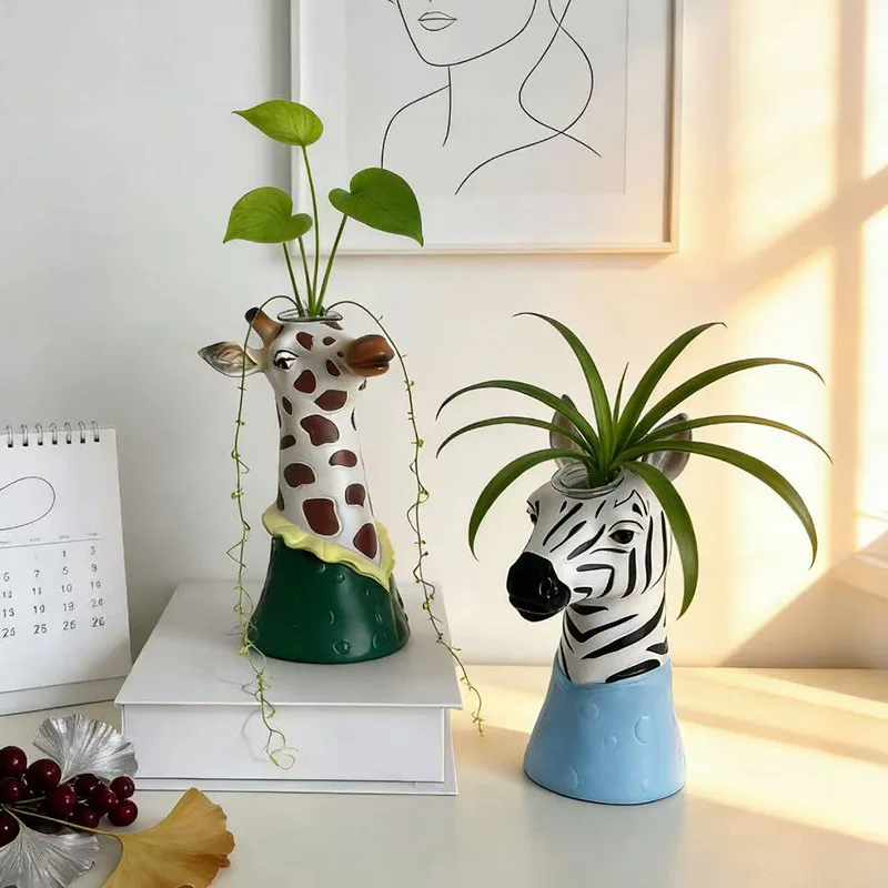 Kreative Nordische Zebra-Form Vase Wohnzimmer Esszimmer Eingangsbereich Tisch Blumenarrangement Dekoration Ornamente