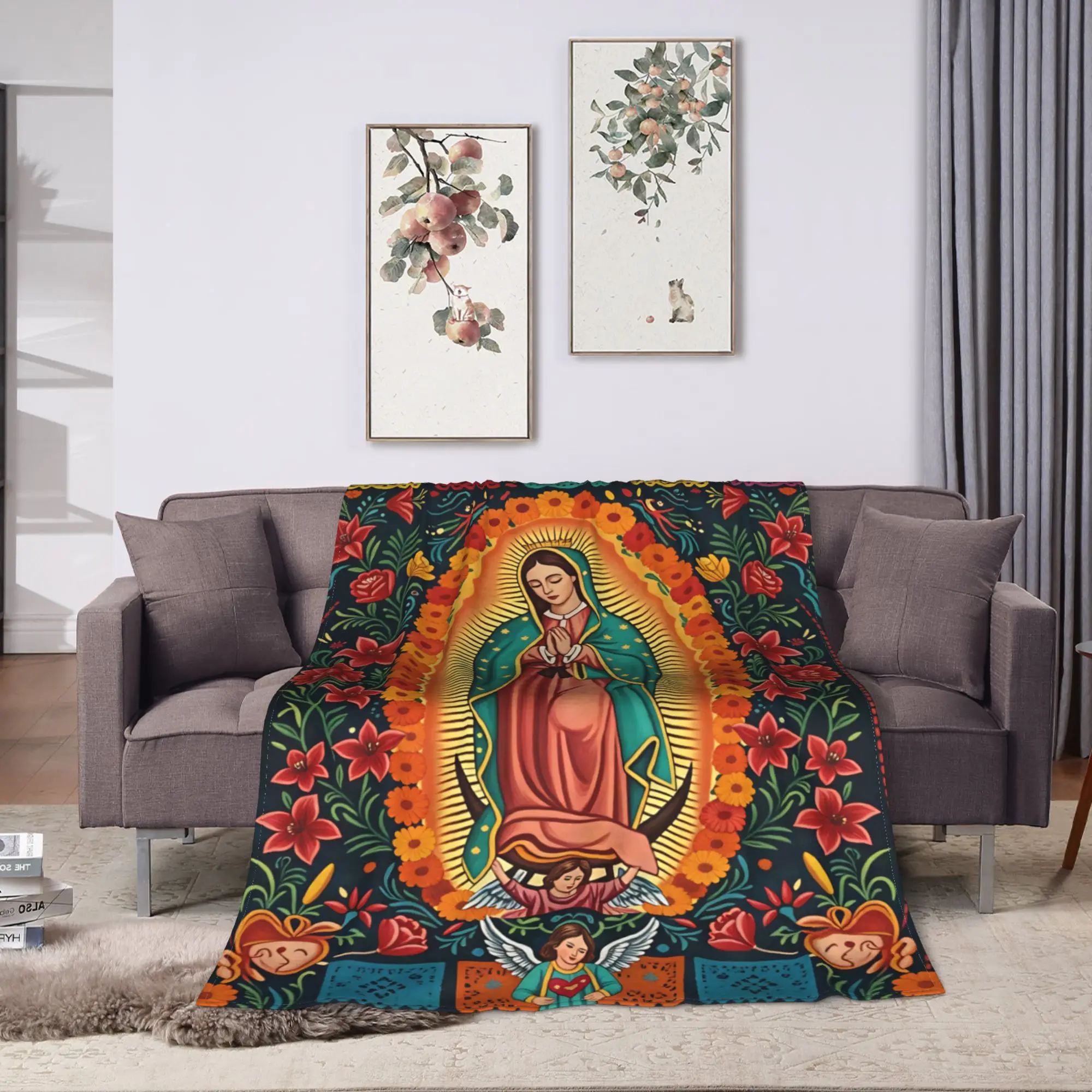 Super Soft Blankets Our Lady Of Guadalupe Virgin Mary Catholic Throw Blanket  Flannel Bedspread For Couch Chair Sofa Bed