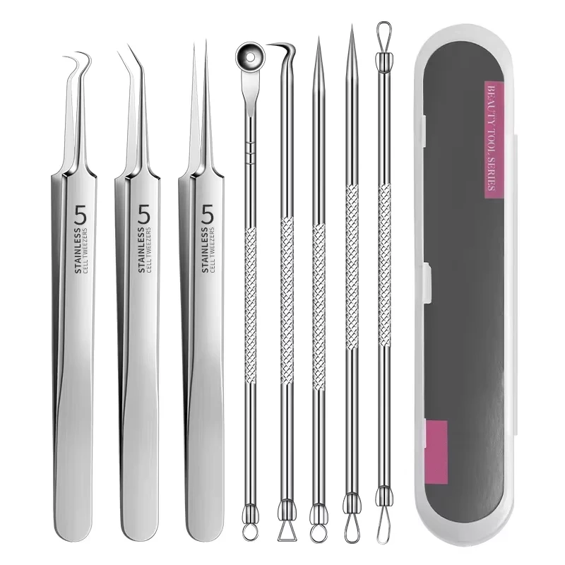 8 PCS Stainless Steel Acne Clip, Cell Clip, Blackhead Clip, Acne Needle, Beauty Salon Acne Needle, Acne Needle Tool