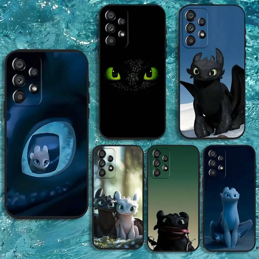 

T-Toothless Dragon Light Fury Phone Case For Samsung Galaxy A20,A21s,A22,A31,A32,A52,A53,A72,73,A80 Soft Black Cover