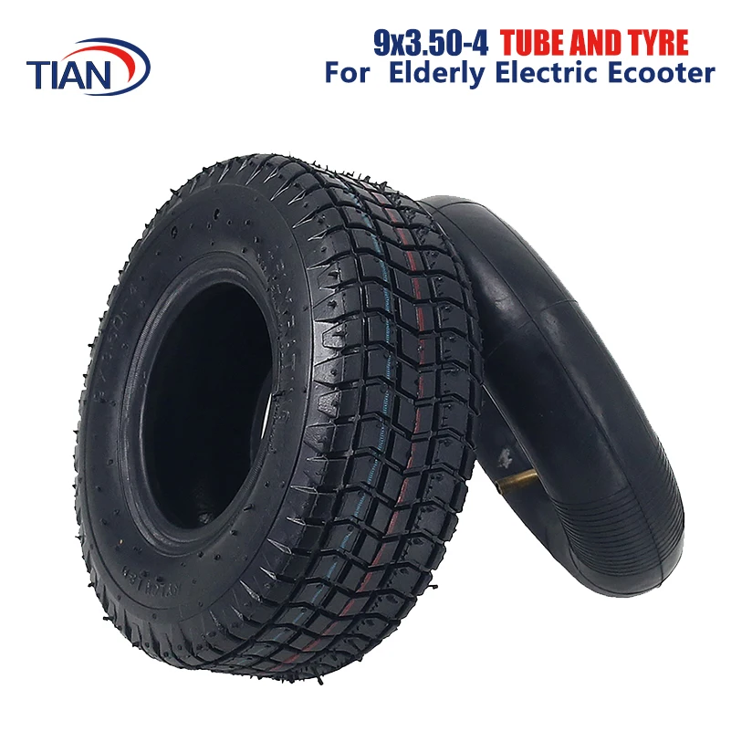 9 Inch 9x3.50-4 Tire Inner Tube Outer Tyre for Electric Scooter Mini Motorcycle Trolley