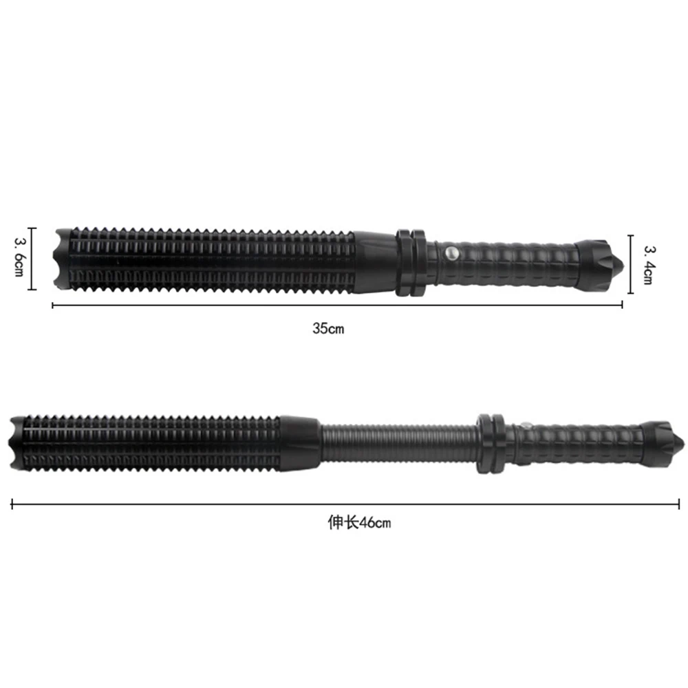 BORUiT-Zoomable Auto Defesa Lanterna, Baseball Bat, Lanterna LED, liga de alumínio Tocha, Emergência Anti-motim, Tactical Lamp