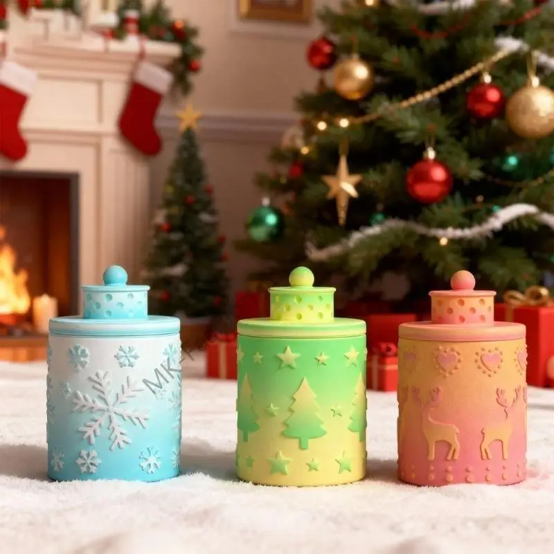 Q6PF قالب سيليكون قابل لإعادة الاستخدام لتزيين عيد الميلاد مجوهرات صب حاوية الحلوى