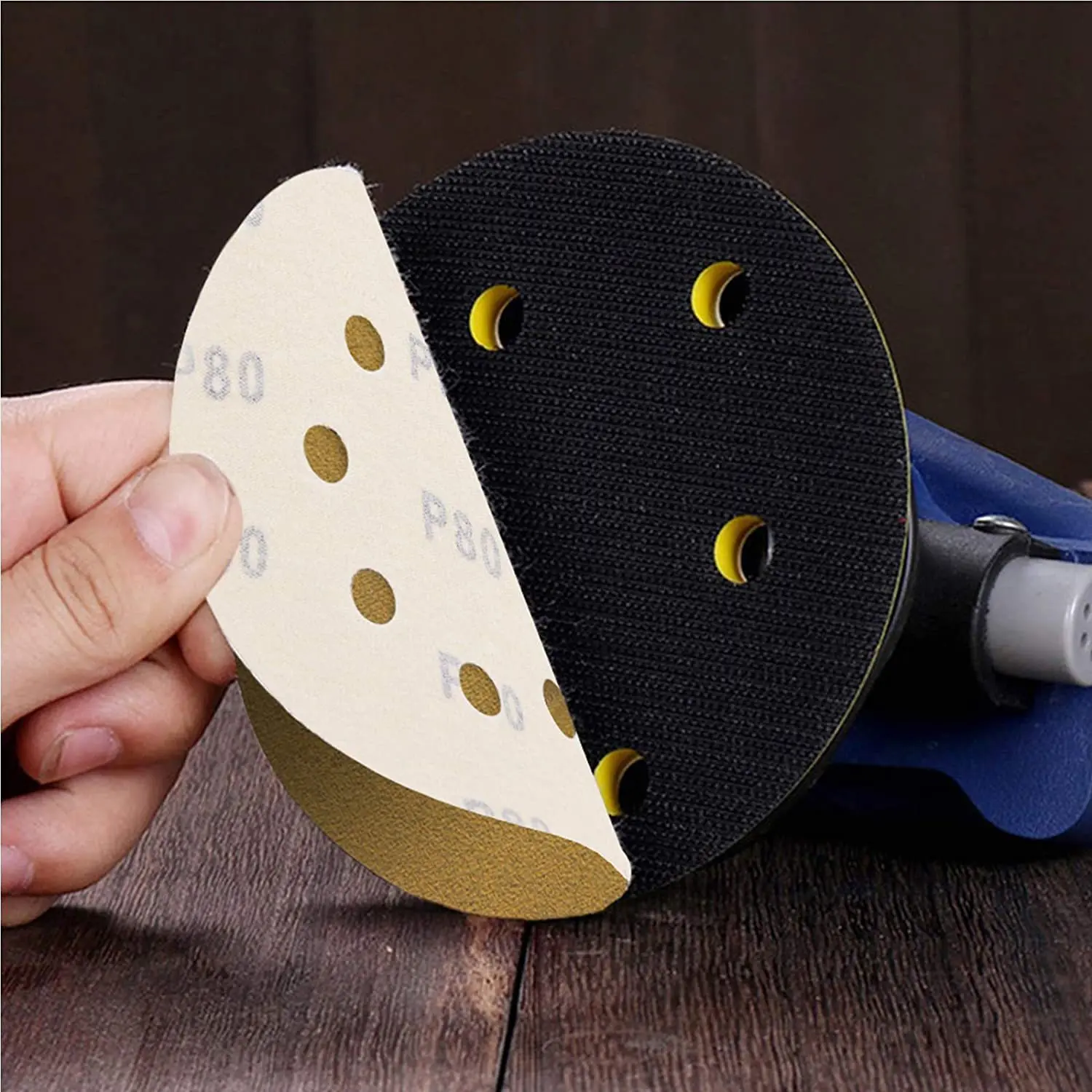 10pc 5Inch/125mm Sandpaper Round Shape Sanding Discs Hook Loop Sanding Paper Buffing Sheet Sandpaper 8 Hole Sander Polishing Pad