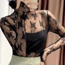 Women Sexy Transparent See Through Shirt Harajuku Mesh Tops Net Undershirt Star Base Top Camisas Femininas Clubwear