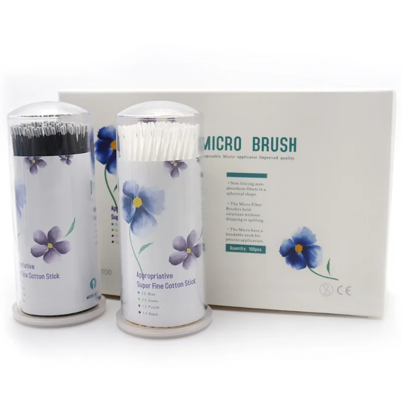 12x100PCS/Bottle Dental Disposable Micro Brushes Applicators Dentist Materials Micro Brush Dentistry Extension Tools