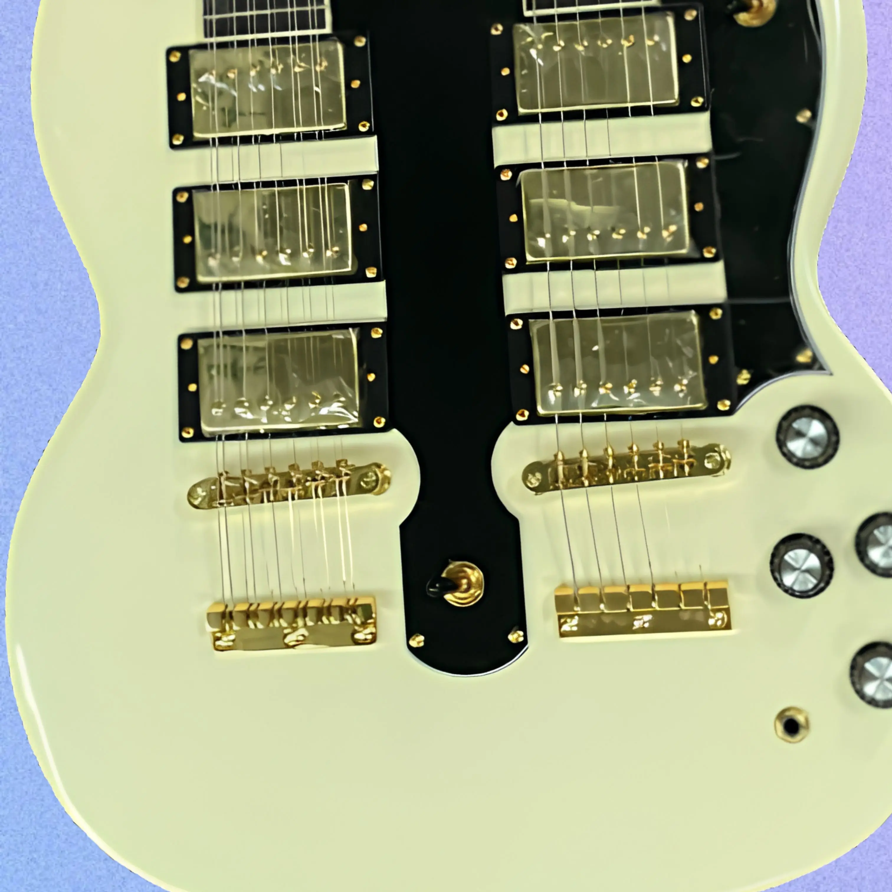 Luxury Yellow Double‑Headed Electric Guitar,Exquisite Craftsmanship,Crisp Vibrant Tone Guitars, Perfect Rock EnthusiastsGuitarra