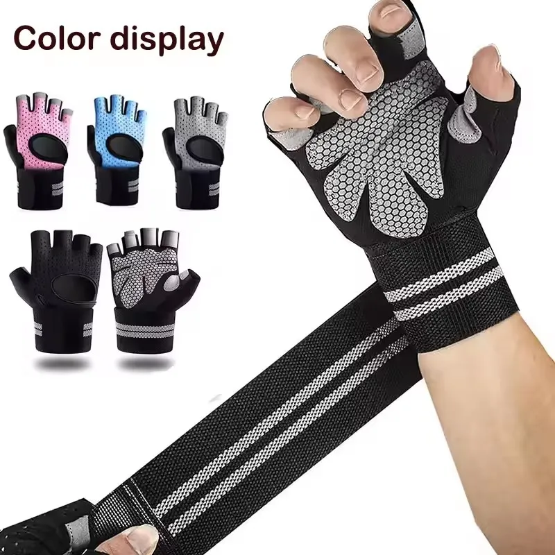 Unisex Half Finger Cycling Gloves Anti-Slip Breathable Gym Exercise Wristband Cycling Accessories for Men And Women image 2