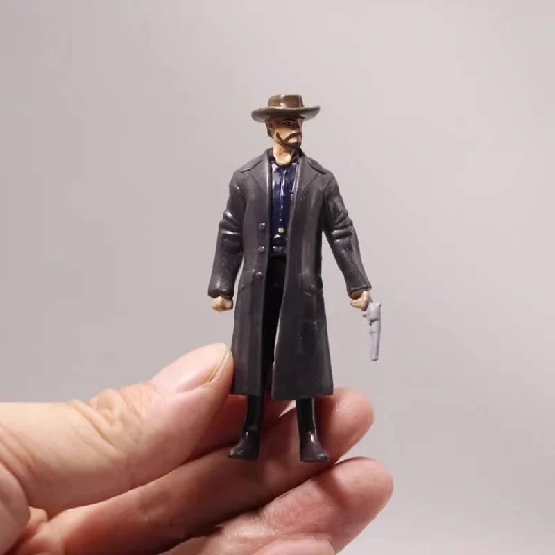 

Mini Western Cowboy Gunner Miniature Ornament Movie Character Room Decorator Character Model Cool Collection Toy Boy Adult Gift