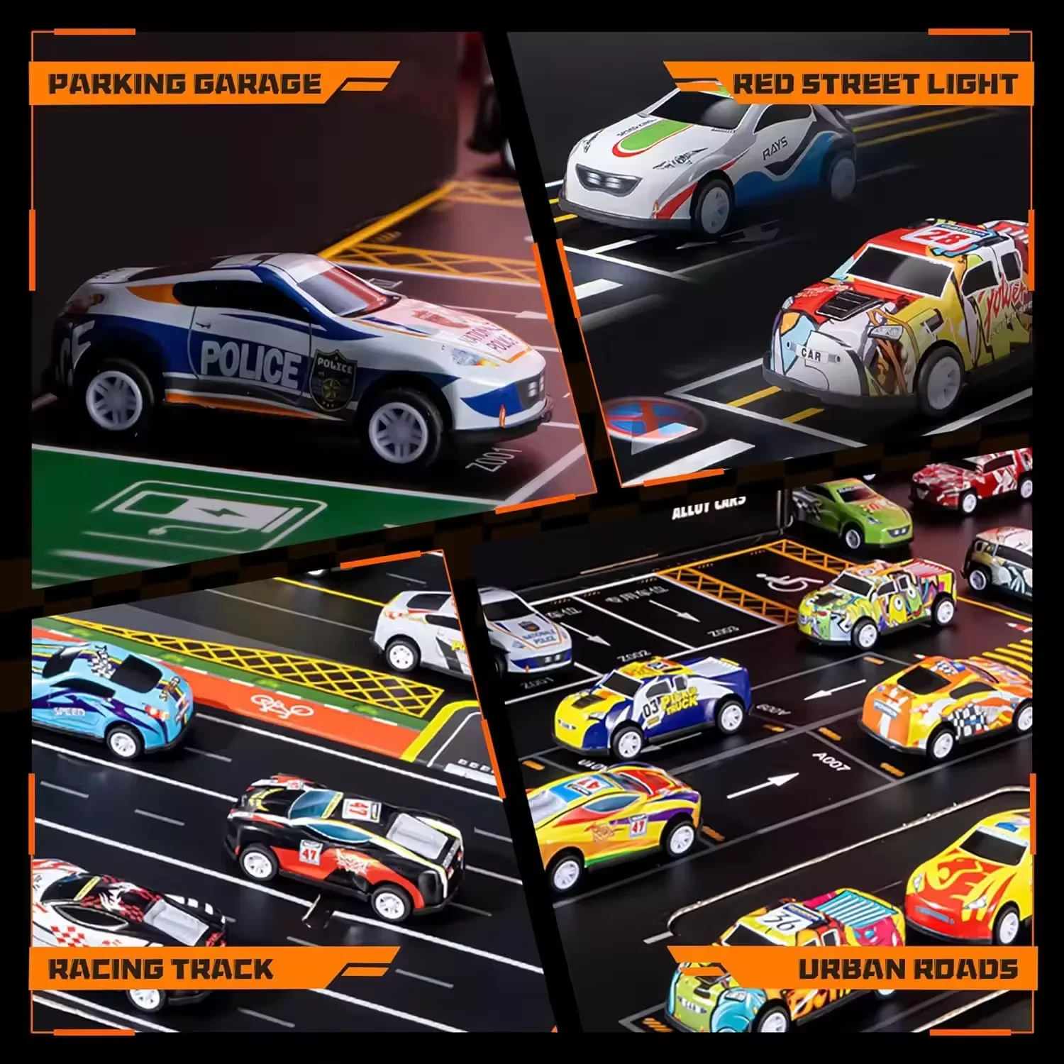 48STK/Set Mini Auto Zurückziehen Fahrzeug für Jungen Modell Spielzeug Kinder Spielen Karton Container Geburtstag Geschenk spielzeug auto simulation modell
