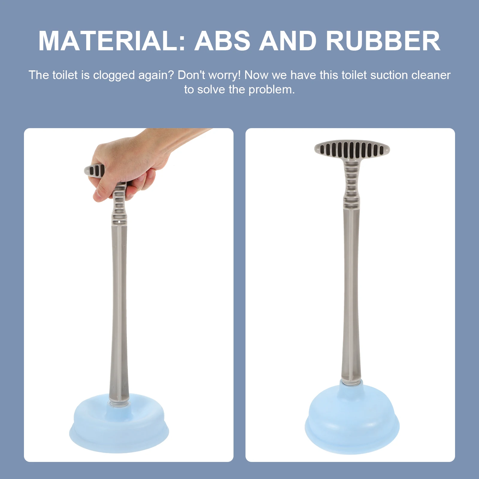

2Pcs Toilet Suction Cleaner Comfortable Handle Fits Cleans Perfectly Home Office Hotel Maintenance Tool Clog Remover