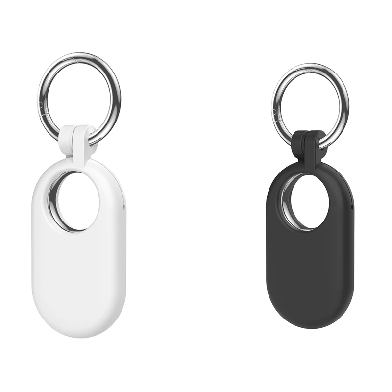 Portable Soft Silicone Protective Cover With Iron Ring For Samsung Galaxy Smarttag 2 Locator, Black