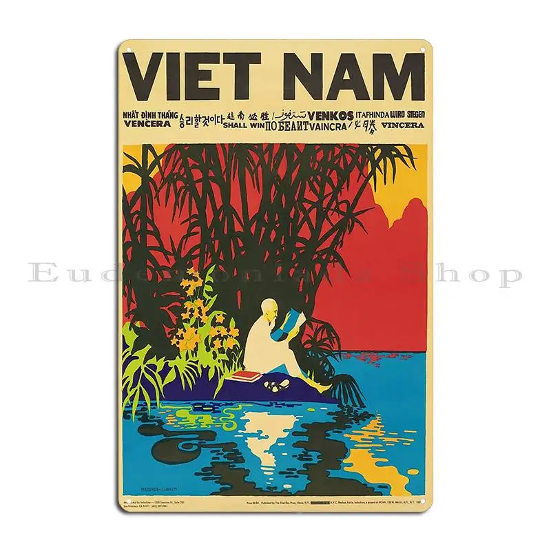 Vietnam Shall Win Ho Chi Minh War Struggle 1971 Poster Metal Plaque Cinema Kitchen Pub Plates Personalized Party Tin Sign Poster