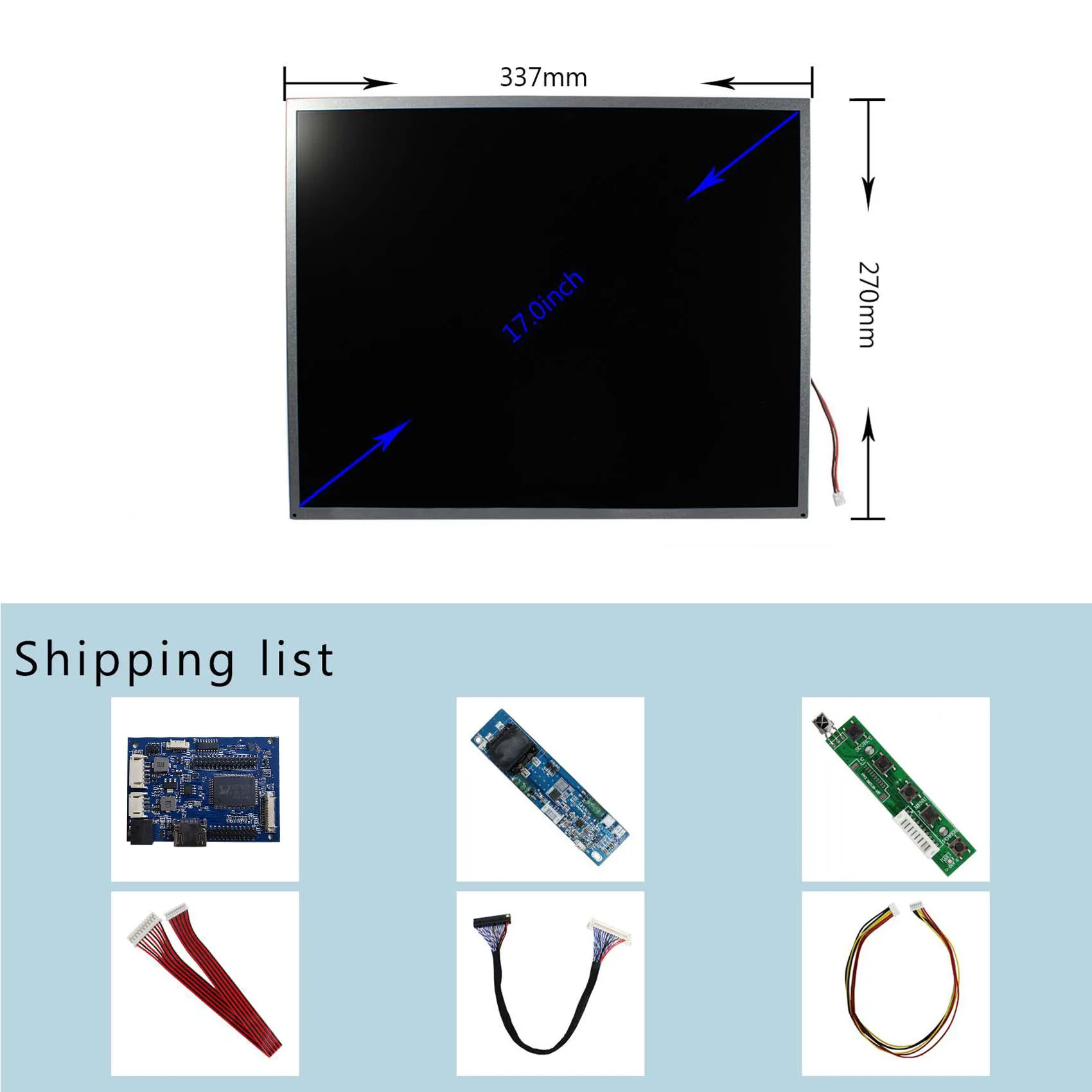 لوحة تحكم LCD عالية السطوع ، لوحة تحكم HD MI ، 17 في ، x ، 1000cd ، M170ETN01
