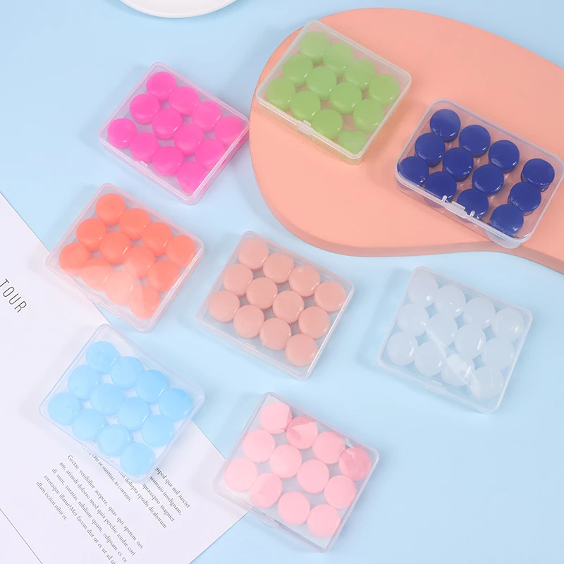 12Pcs Silicone Ear Plug Reusable Silicone Wax Earplugs Noise Reduction Sleeping Swimming Moldable Ear Plugs For Work Studying