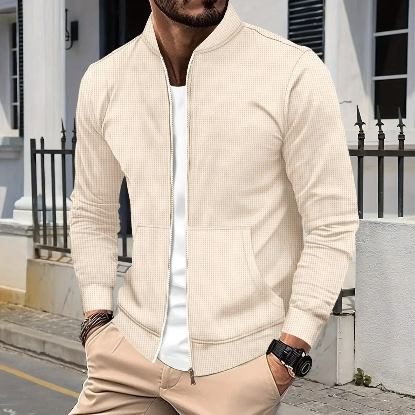 Men\'s Button Shirt Jacket Casual Long Sleeve Coat Lightweight Coat with Pockets Short Trench Coat Men Big Size Coats for Men