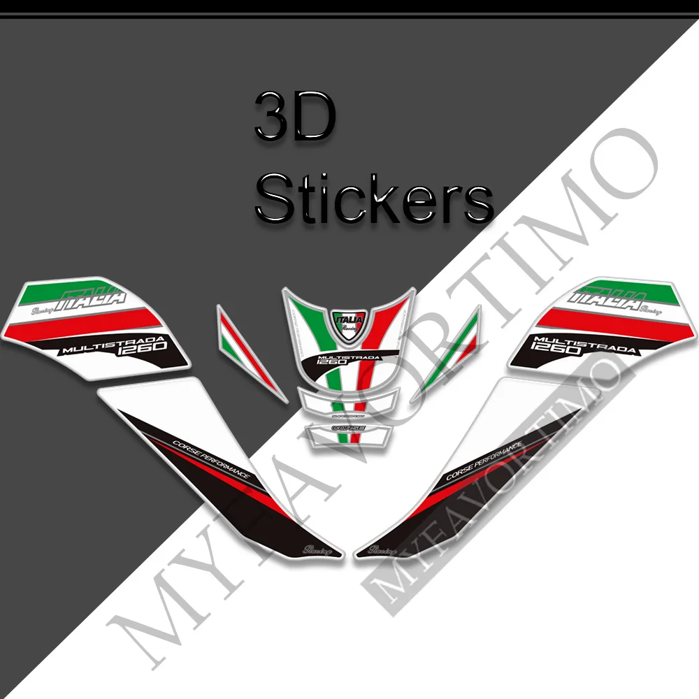 For Ducati MULTISTRADA 1260 S 1260S Motorcycle Fuel Oil Tank Pad Stickers Knee Protection Decals Kit