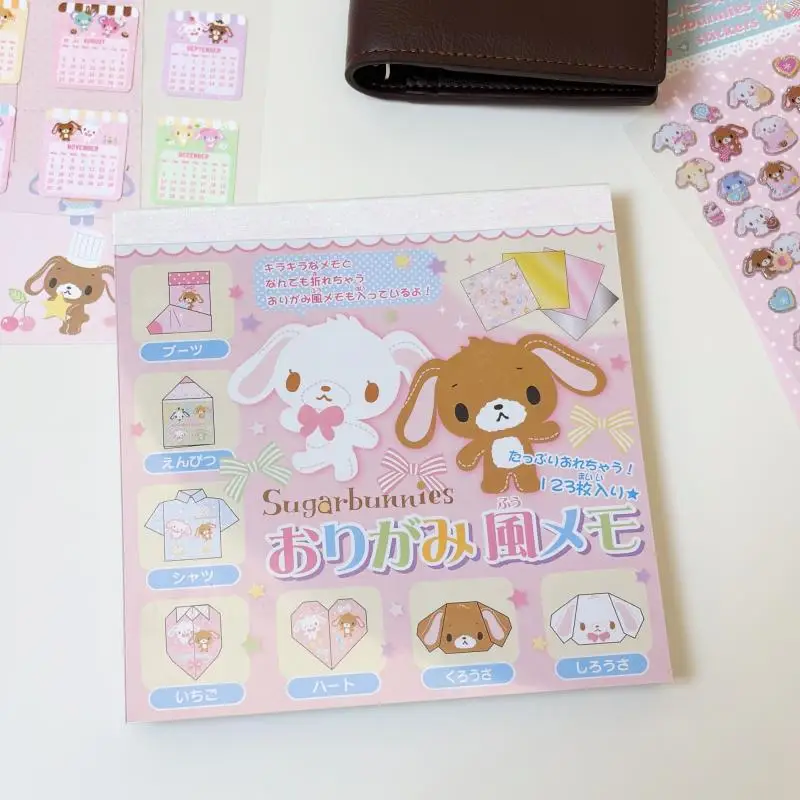 Page110 Kawaii Sugarbunnies Square Origami Book New Japanese Anime Cartoon Colorful Rabbit Printed Notebook Friend's HolidayGift