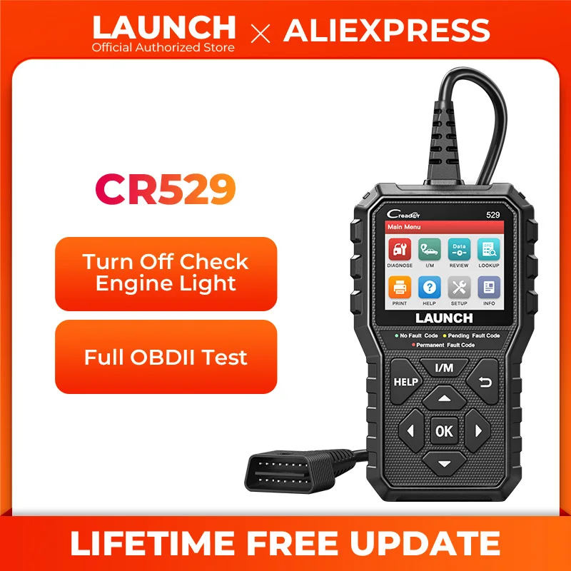 

LAUNCH Creader 529 OBD2 Scanner Automotive Diagnostic Tool OBDII Code Reader Fault Code Read OBD Scan DIY Code Reader CR529