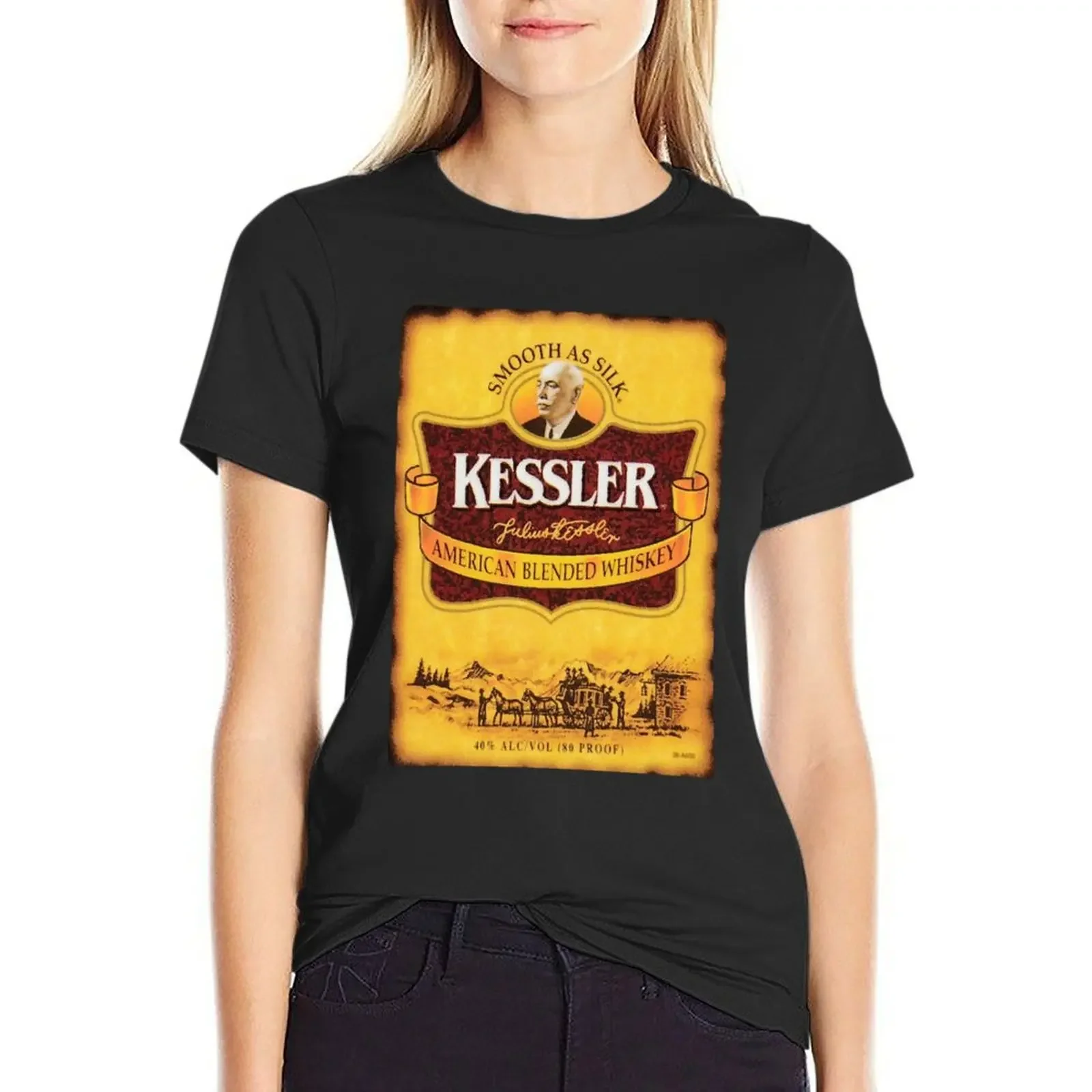 Kessler Vintage Classic T-Shirt hippie clothes Blouse tops tight shirts for Women