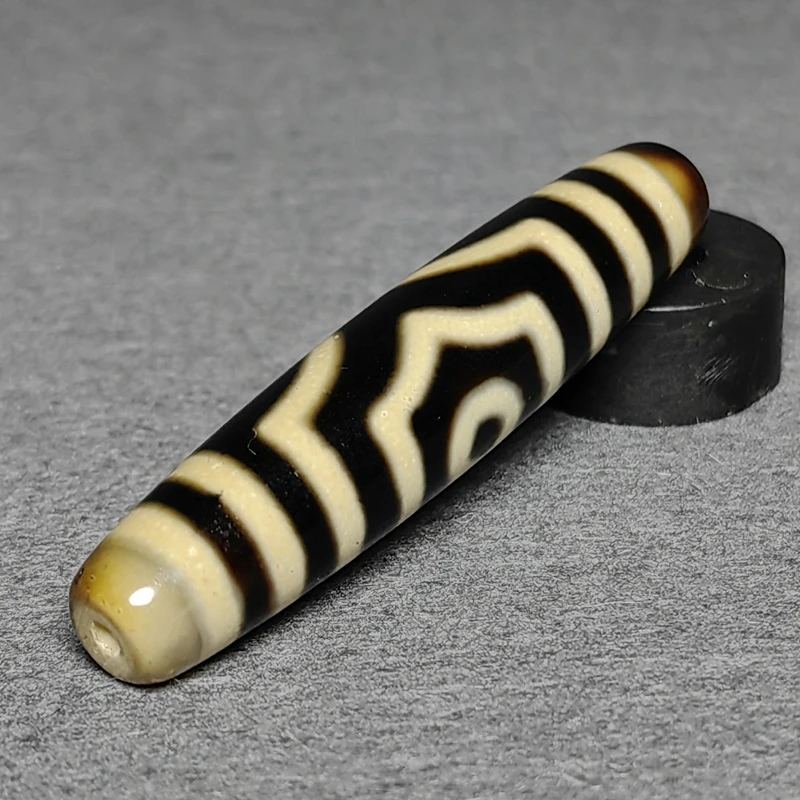 YIZHU CULTUER ART Magic Tibetan Old Agate 3Eye Totem dZi Bead Amulet Pendant 58*13mm