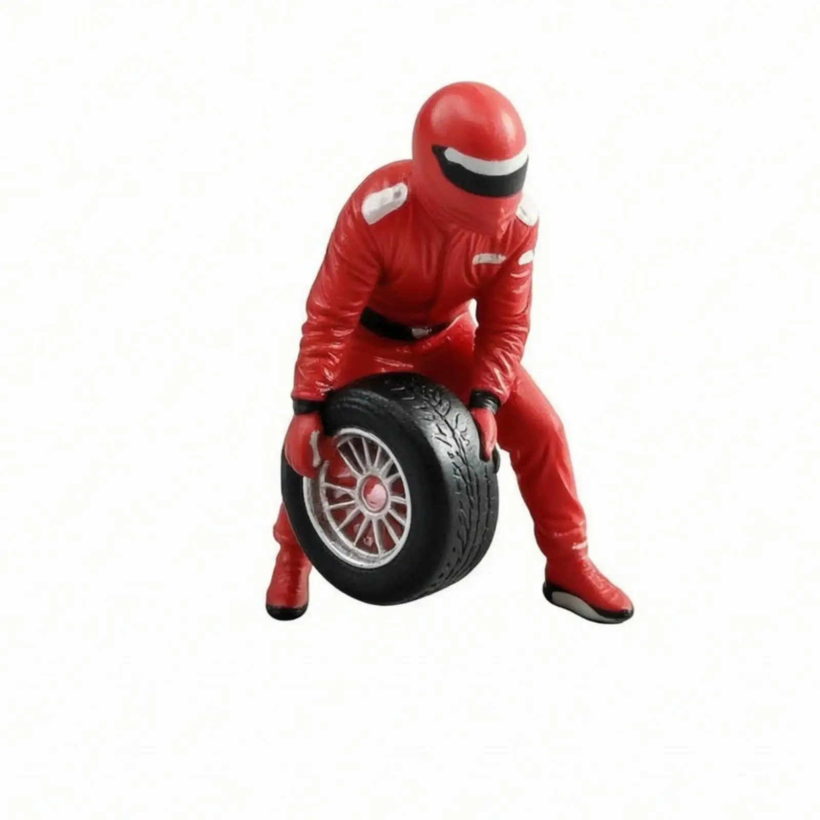 Racing Car Service Crew Miniature Resin Figurine for 1 64 Scale Diorama Helmeted Mechanic Display Piece for Model Shelf
