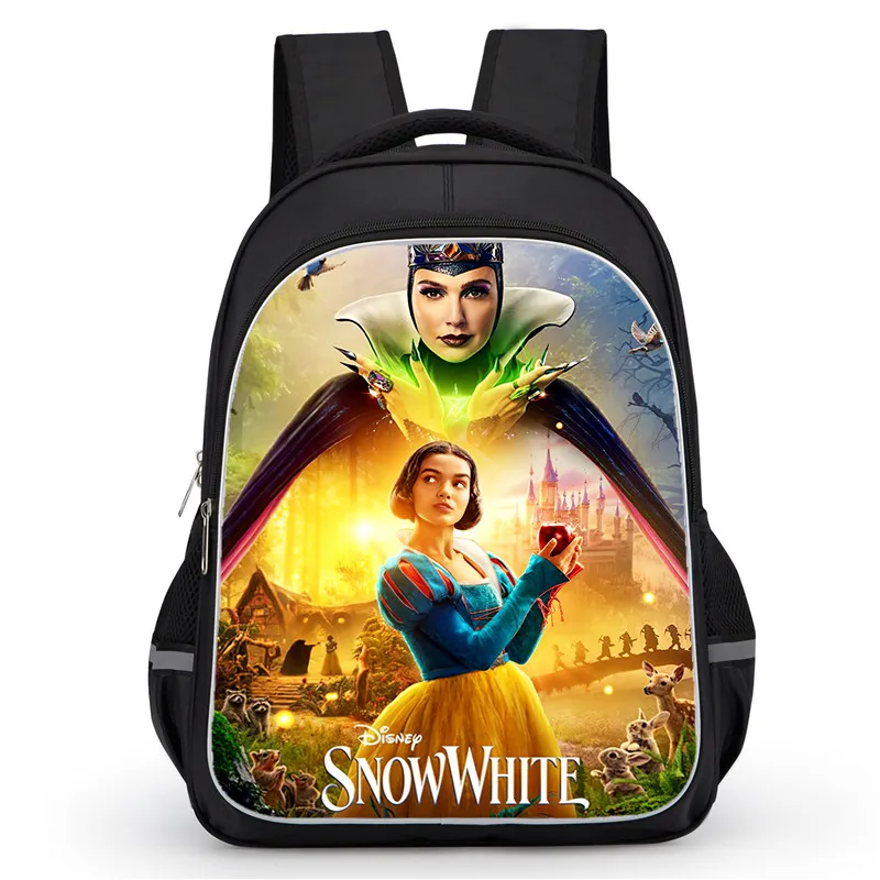 

Школьный рюкзак с двойным карманом на молнии, школьные сумки Белоснежки с рисунком для мальчиков и девочек, прочный детский рюкзак 16 дюймов для учеников
