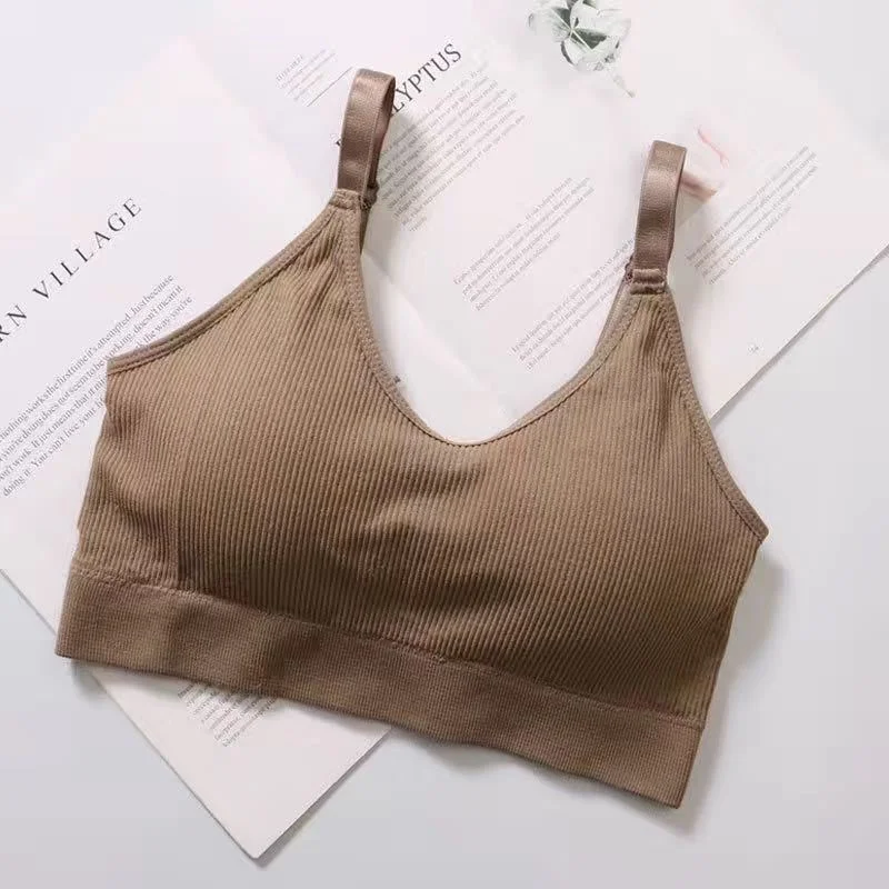 Seamless Underwear Women Sexy Simple Solid Push Up Comfort Bra Adjustable Shoulder Strap Sports Bra Women Brasieres Para Mujer