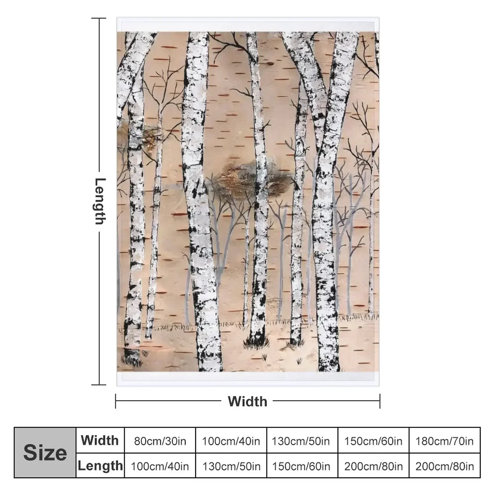 Birch Tree Forest Throw Blanket Tourist Thermals For Travel Blankets