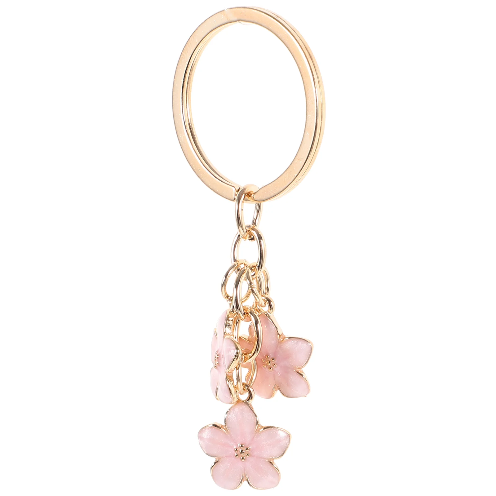 Cherry Blossom Keychain Bag Pendant Ring Pendants Hanging Decoration Metal Keyring