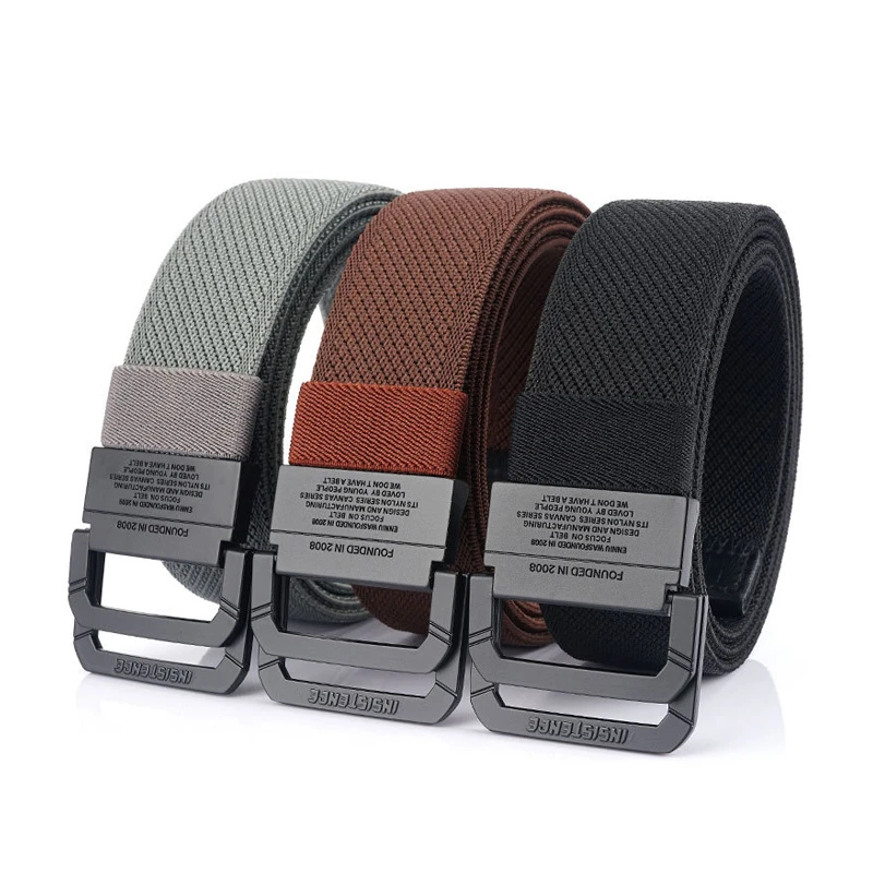 Canvas Belt For Men Simple Alloy Button Nylon Mens Tactical Belt Outdoor Hunting Multifunctional Casual Military Belt 3.8cm Wide