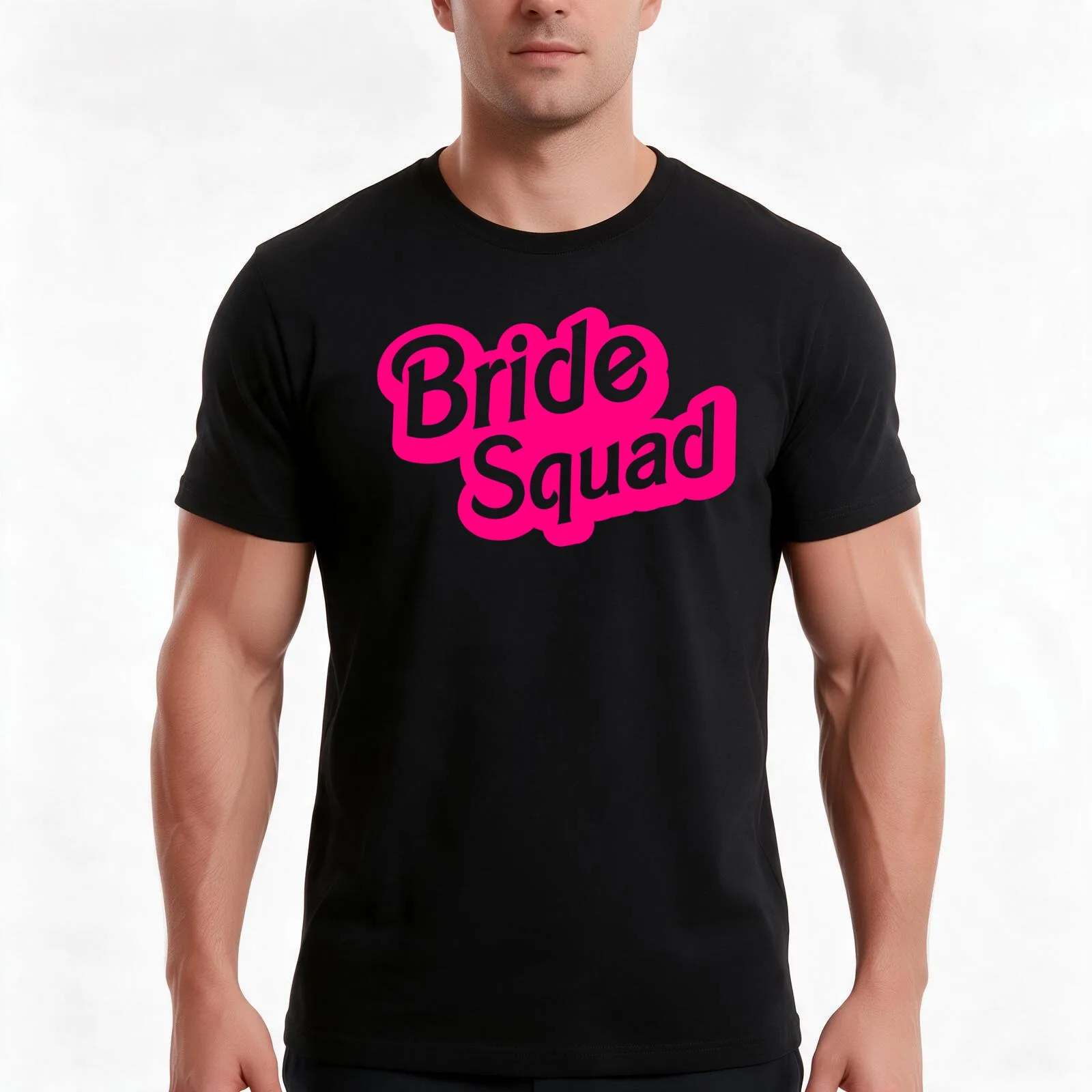 Bride Squad - Girly, Pink, Fun!! T-Shirt Summer Casual Cotton Tee, Unisex Men Women