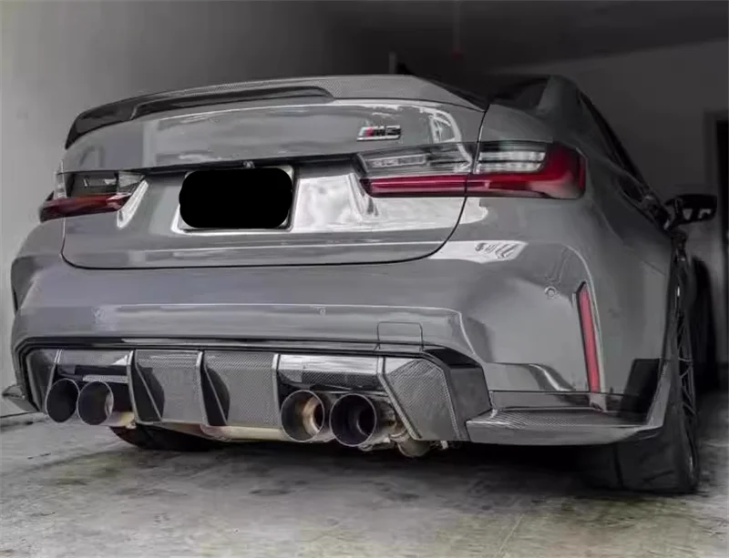 

Used for BMW M3 G80 M4 G82 G83 Upgrade with Dry Carbon Fiber Rear Bumper Lip Spoiler Fender Diffuser 2020+