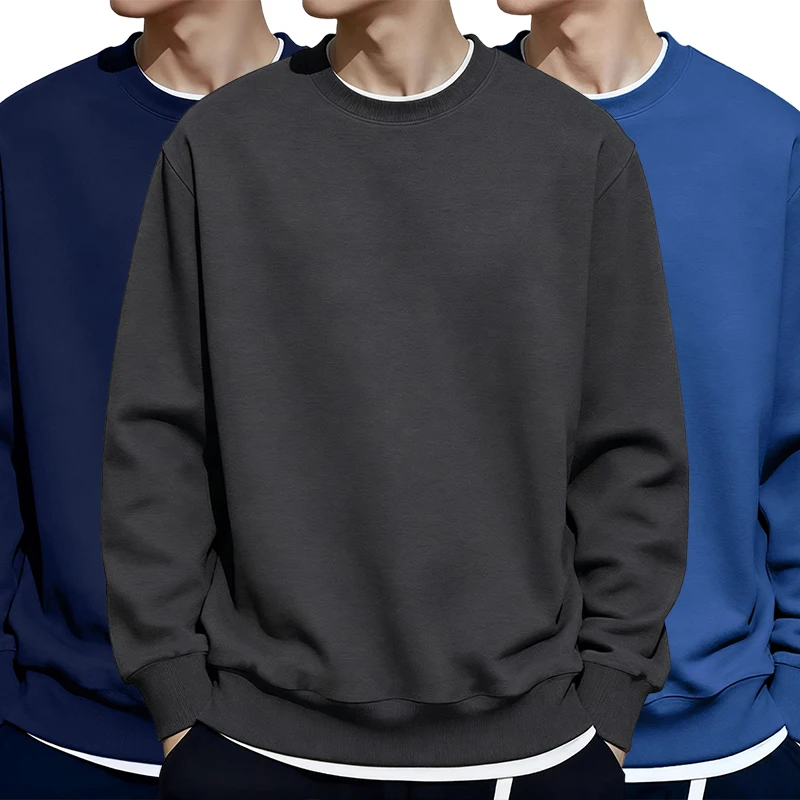 Männer Casual Mode Straße Sweatshirts Übergroßen Weiche Pullover Fleece Herbst Hoody Bequeme Oansatz Streetwear Solide Grund Kleidung