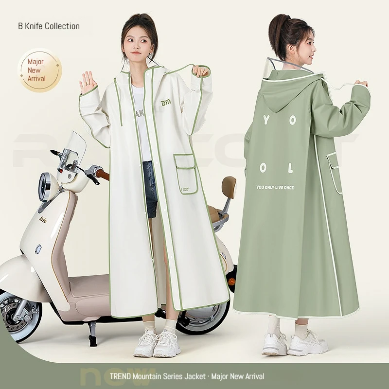 Fashion Women Transparent Eva Plastic Man Raincoat Travel Waterproof Rainwear Adult Can Hold Backpack Rain Coat