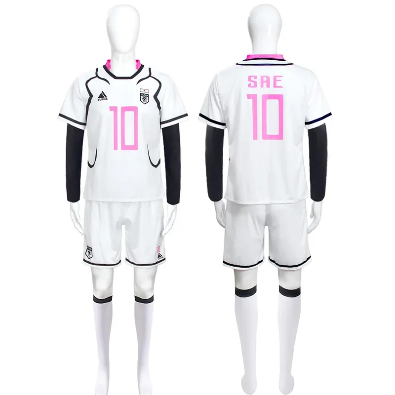 Michael kaiser cosplay traje anime azul bloqueio equipe bastardo munchen no.10 alemanha camisa de futebol uniforme halloween carnaval cos