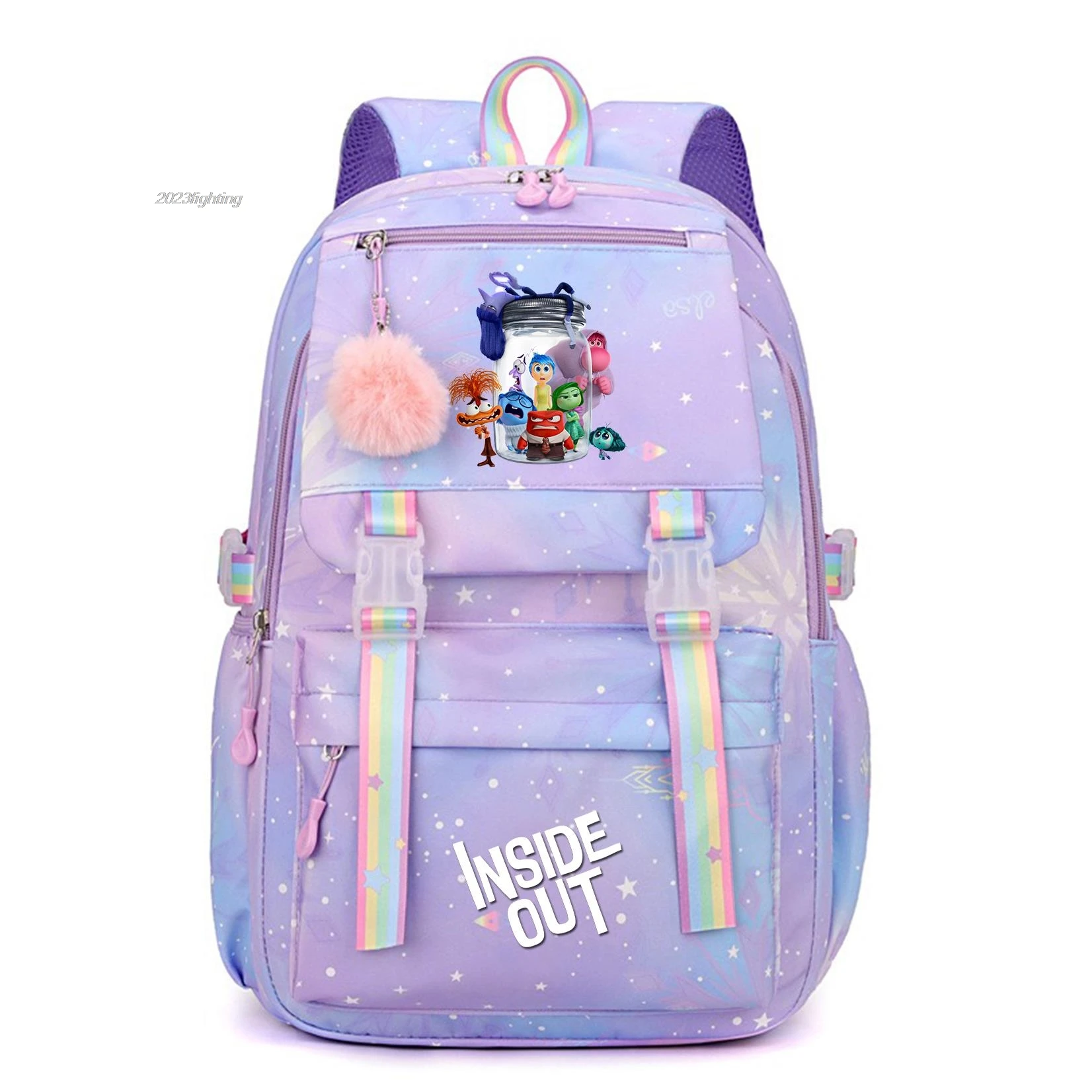 Mochila Inside Out para meninos e meninas, Mochila para estudantes e adolescentes, Mochila Escolar