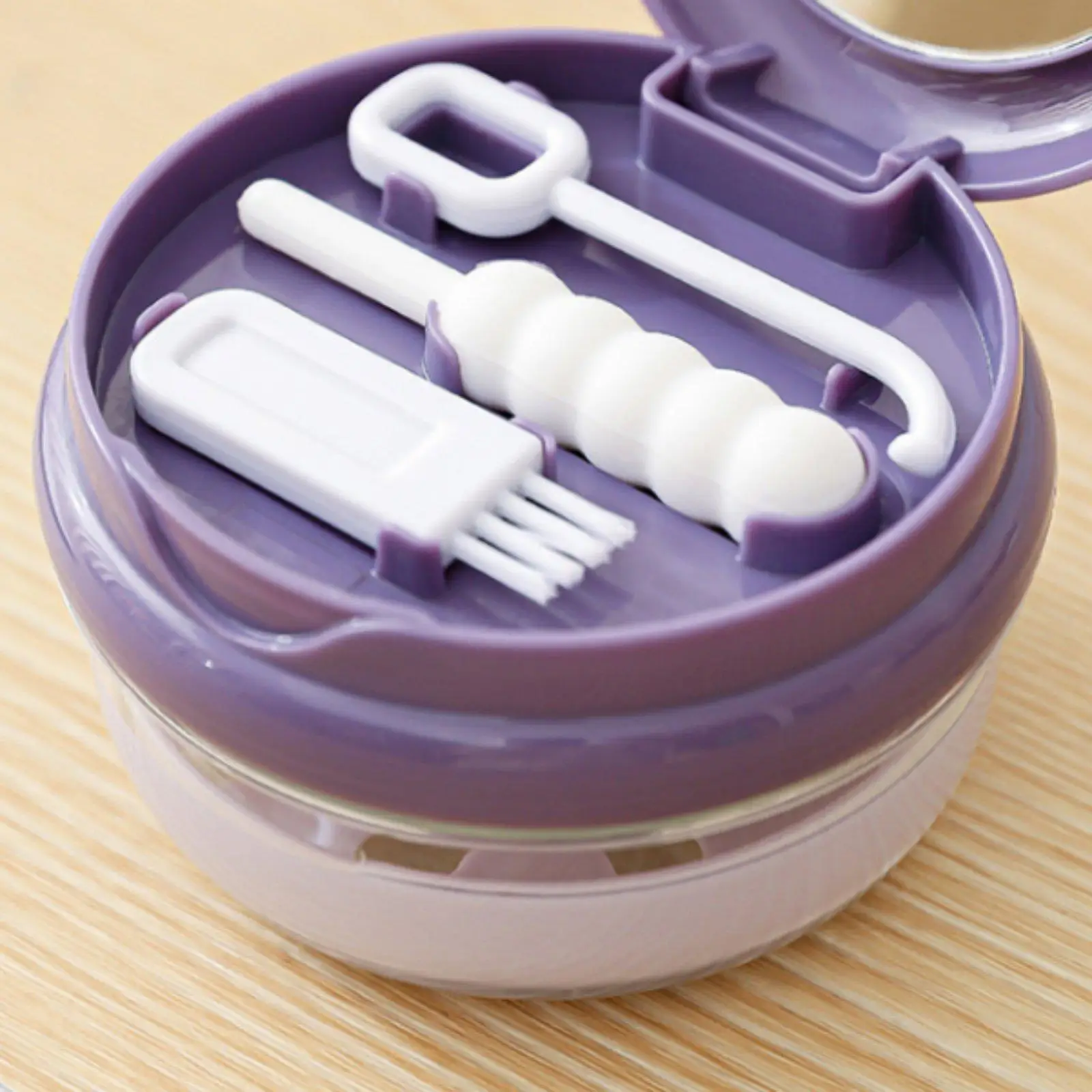 Denture Storage Case Sealed Retainer Box Dental Soaking Container with Lifting Basket and Mirror for Easy Cleaning