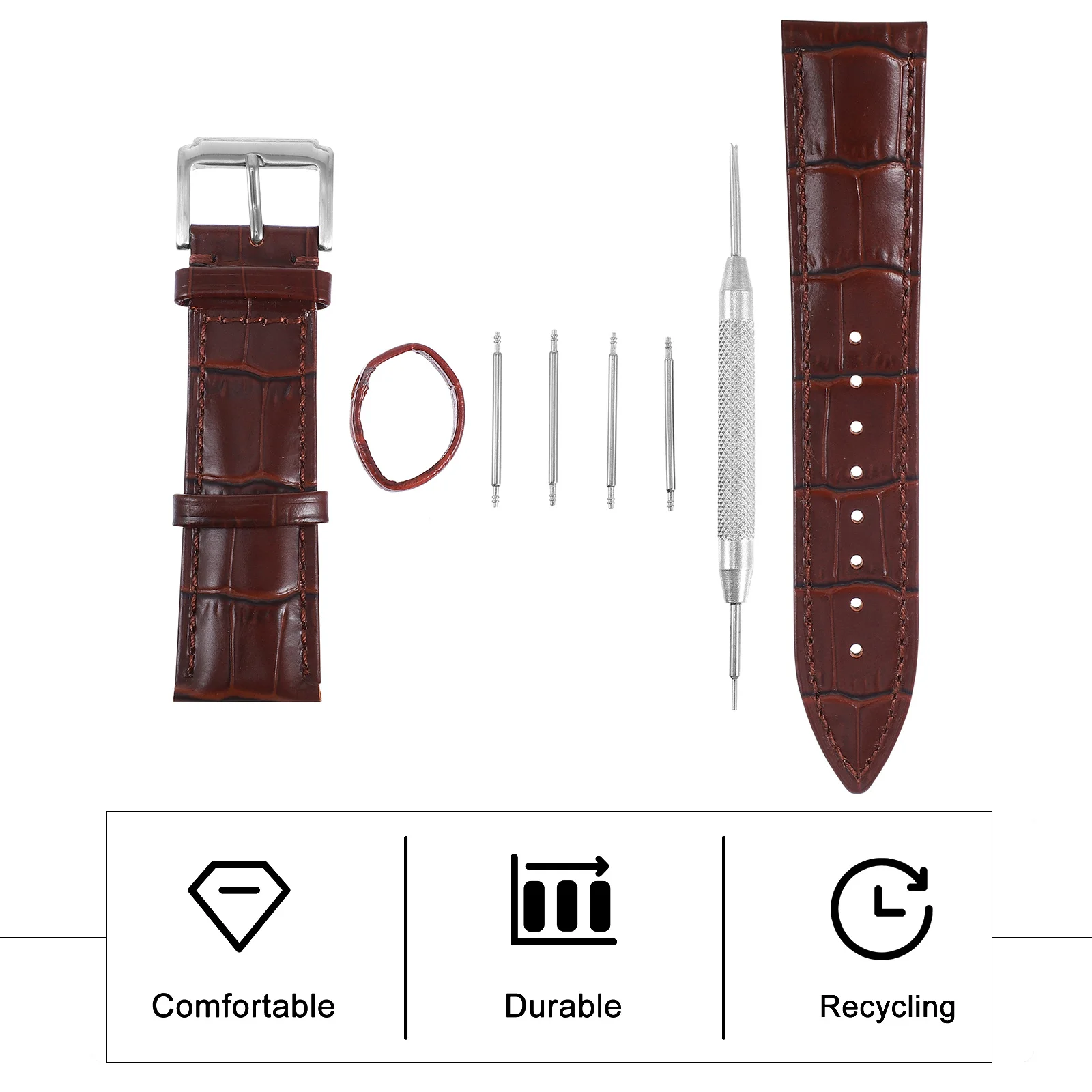 

1Set First Layer Watch Strap Flexible Lightweight Replacement Band for Wristwatch Dress Women Watch Band