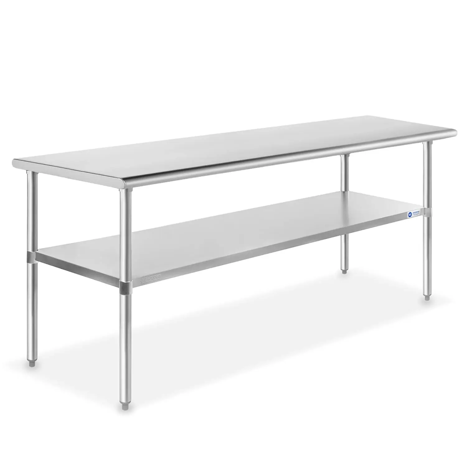 Stainless Steel Work Table 72 x 30 Inches, NSF Commercial Kitchen Prep Table with Under Shelf for Restaurant and Home