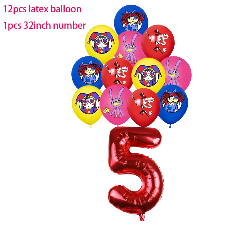 The Amazing Digital Circus  Tableware Birthday Party Decoration Balloon Banner Cake Topper Party Supplies Baby Shower - view 5