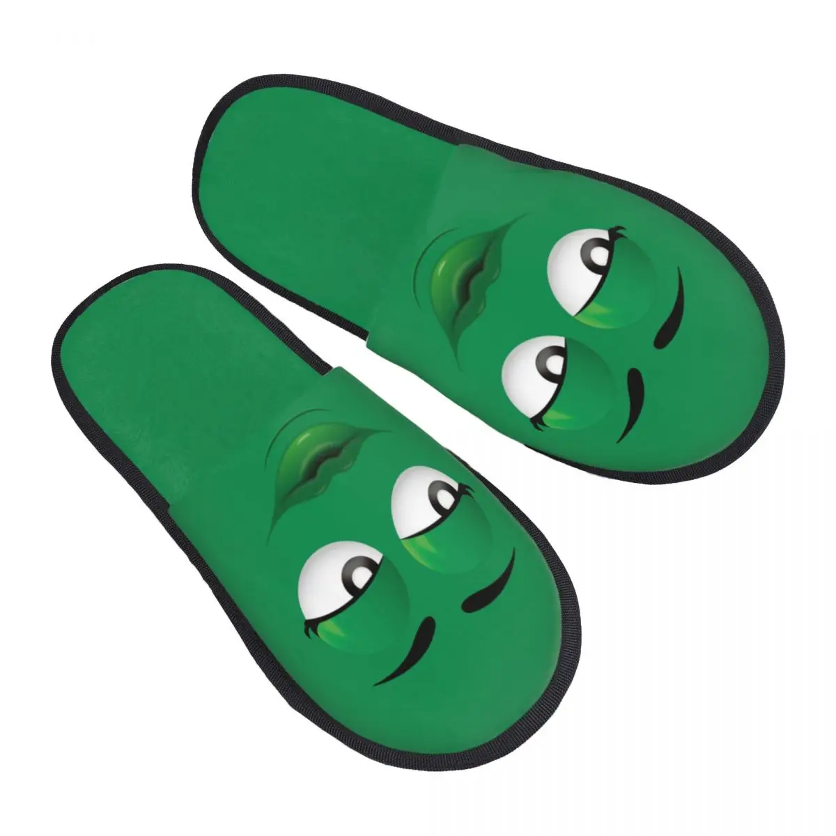 Custom Cartoon Chocolate Green Candy Faces Guest Slippers for Bathroom Women House Slipper