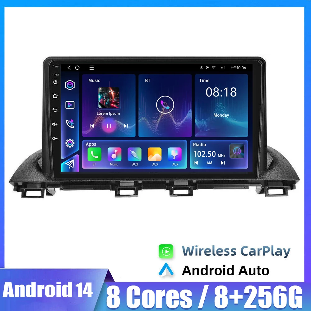 

Android 14.0 Car Radio for Mazda 3 AXELA 2014 2015 2016 2017 2018 2019 9 inch GPS Navigation Stereo Mirror Link BT WIFI