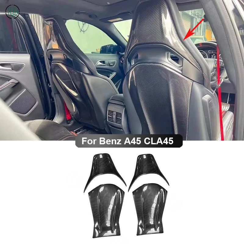 

For Mercedes Benz A45 CLA45 GLA45 C43 C63 E43 E63 A CLA Class-AMG Carbon Fiber Car Interior Seat Backrest Cover Trims Side Panel