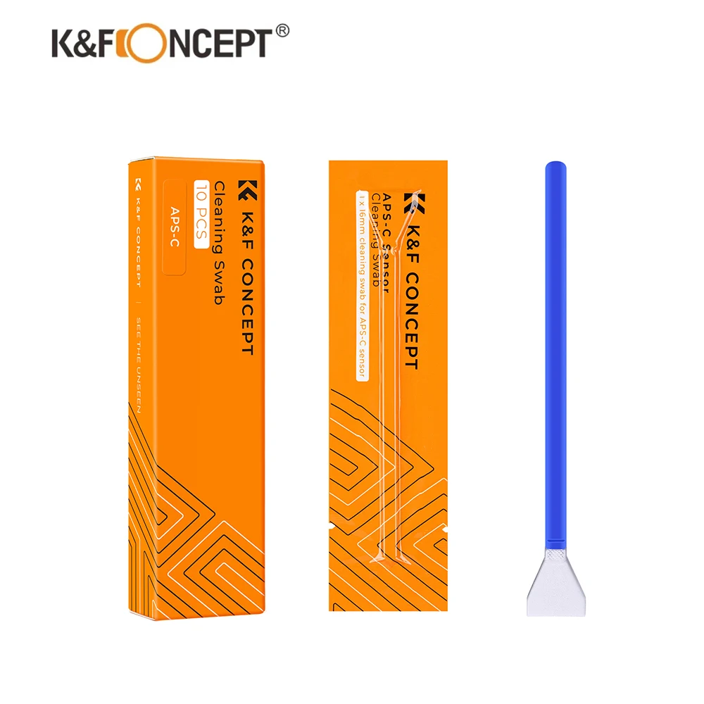 K&F Concept COMS Cleaning 16mm APS-C Frame Sensor Cleaning Swabs 10Pcs Packed Individually Vacuum for DSLR Digital Cameras