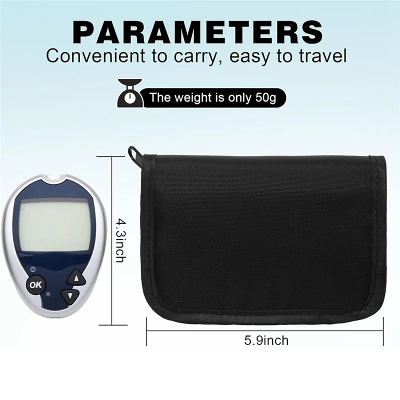 ELECT-Monitor Accessories Travel Pouch Storage Bag For One Touch Ultra 2 Blood Glucose Meter Holder Portable Pack