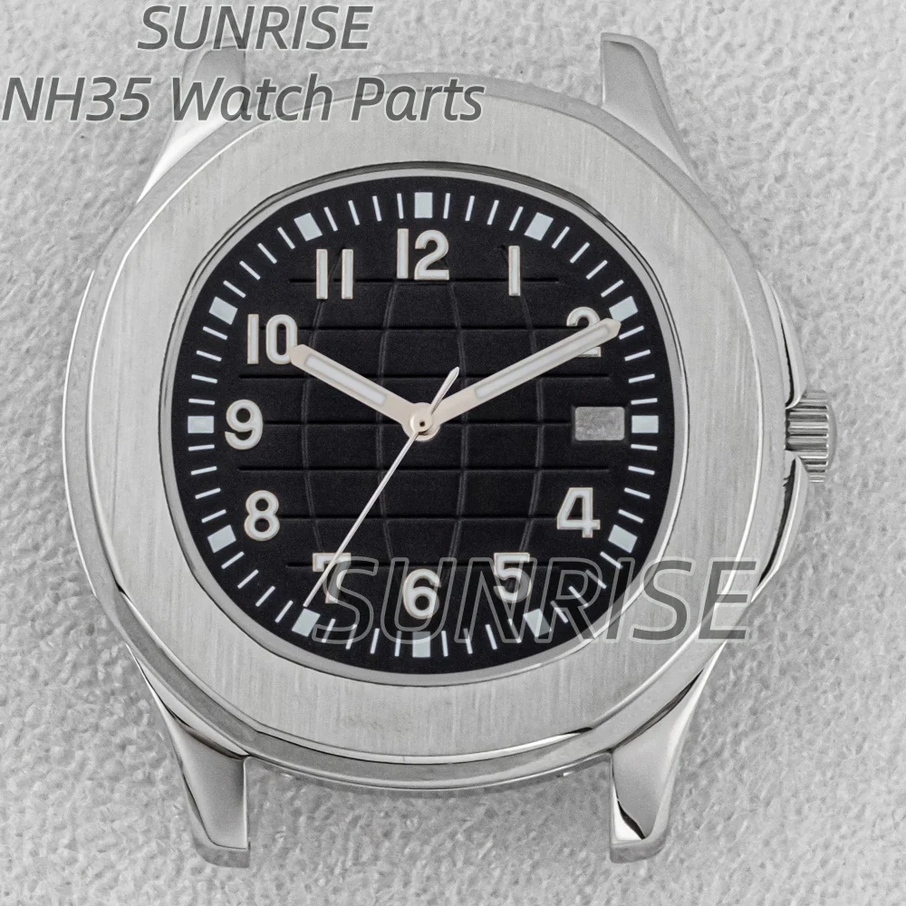 

For AQUANAUT Nautilus 42mm NH35 Watch Case Sapphire Crystal Glass Case Fit NH34 NH35 NH36 Movement Rubber Strap 32mm Dial Parts