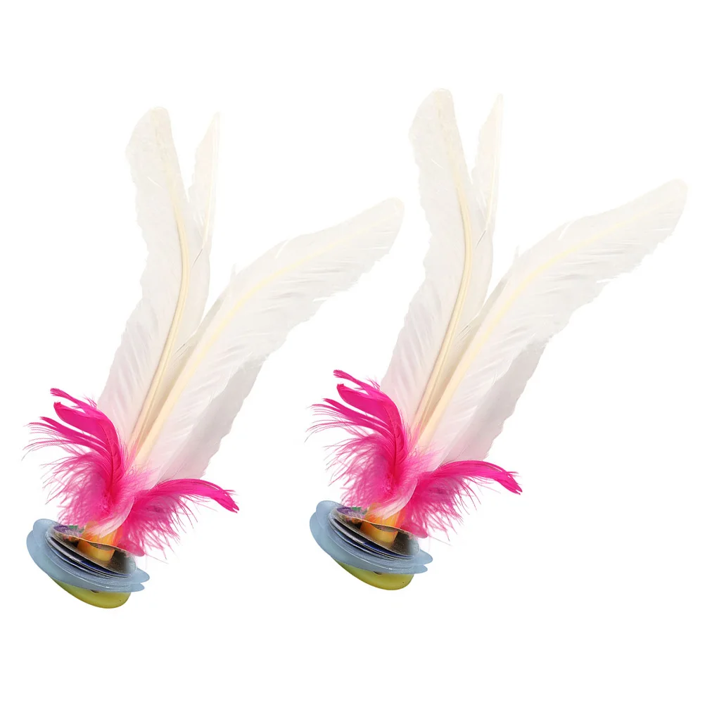 

4pcs 19cm White Goose Shuttlecock Rubber Plume Iron Kicking Toys Outdoor Fitness Students Game Leisure Entertainment