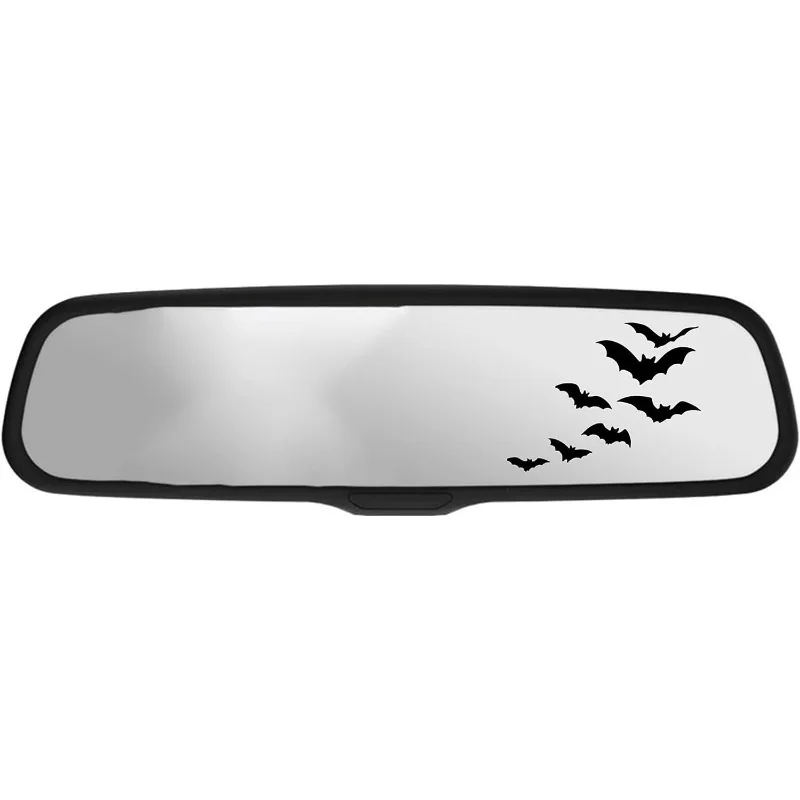 Car Rearview Mirror Bat Birds Reflective Sticker Makeup Mirror Interior Decoration Sticker Bumper Personalized Creative Stickers
